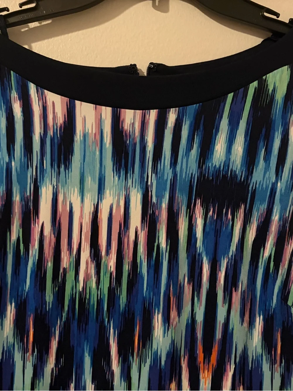 Jessica Howard Multicolor Ikat-Print Midi Dress with black panels